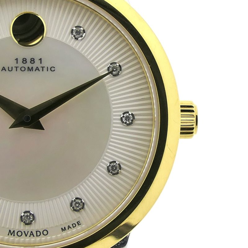 Image 7 of Movado 1881; Automatic two-tone women's watch with MOP and diamond dial; 0607489