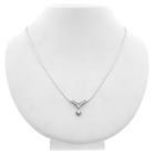 Image 1 of White gold necklace with a fixed pendant and a 0.085 ct. diamond | 43.5 cm