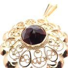 Image 3 of Vintage gold pendant with garnet; filigree technique