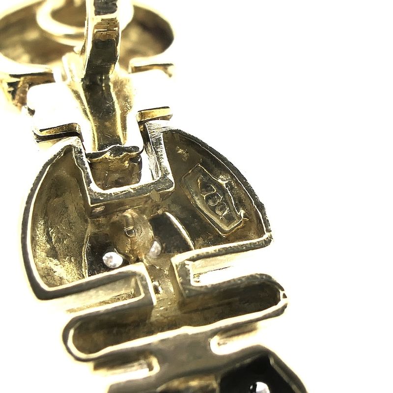 Image 6 of Bicolor gold earrings with diamonds; 0.75 ct.