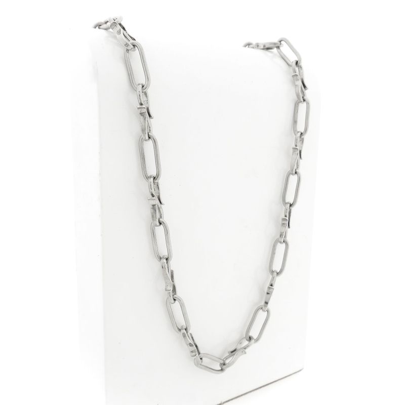 Afbeelding 3 van Zilveren fantasieschakel ketting | 74 cm
