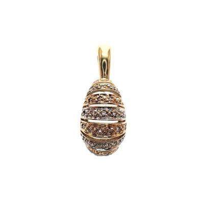 Image 1 of Two-tone gold pendant with 0.34 ct diamond.