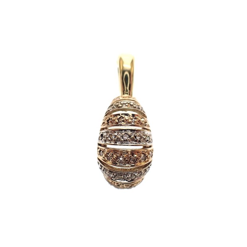 Image 1 of Two-tone gold pendant with 0.34 ct diamond.