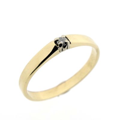 18 carat gold solitaire ring with 0.05 ct diamond. Image 1 of 18 carat gold solitaire ring with 0.05 ct diamond.