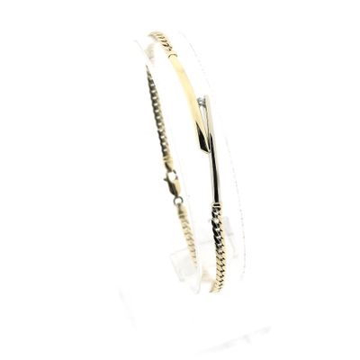 Image 1 of Gold gourmet link bracelet with diamond