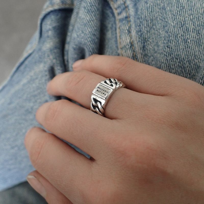 Image 5 of Silver Buddha to Buddha ring chain small