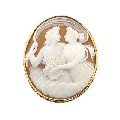 Image 1 of Antique gold brooch with cameo