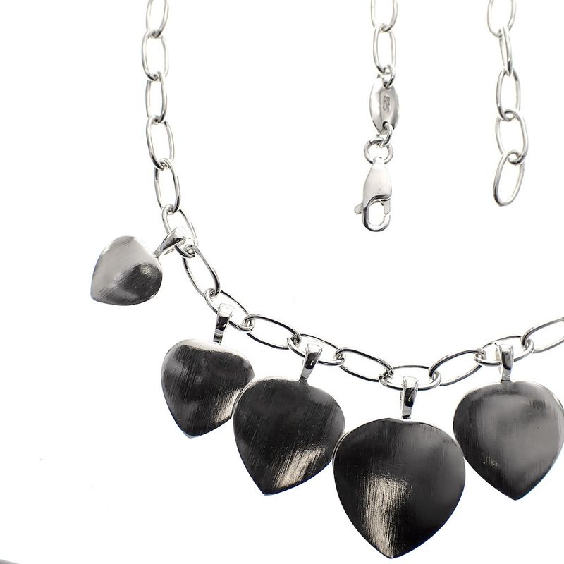 Image 3 of Silver anchor link necklace with hearts; ESPRIT