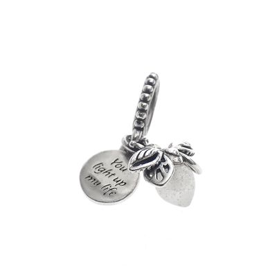Image 1 of Pandora Moments charm pendant; Silver; Glow In The Dark Firefly