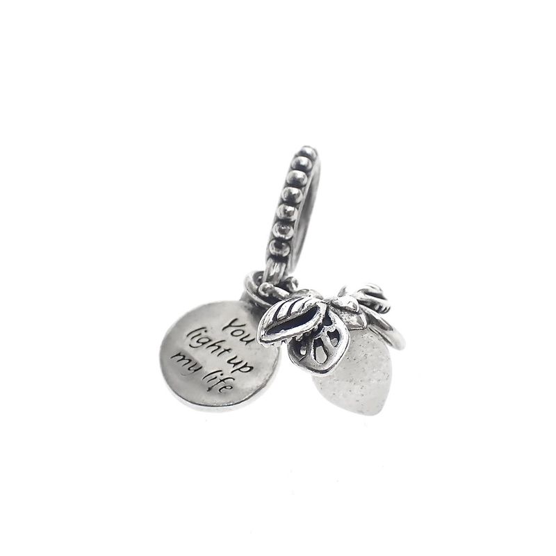 Image 1 of Pandora Moments charm pendant; Silver; Glow In The Dark Firefly