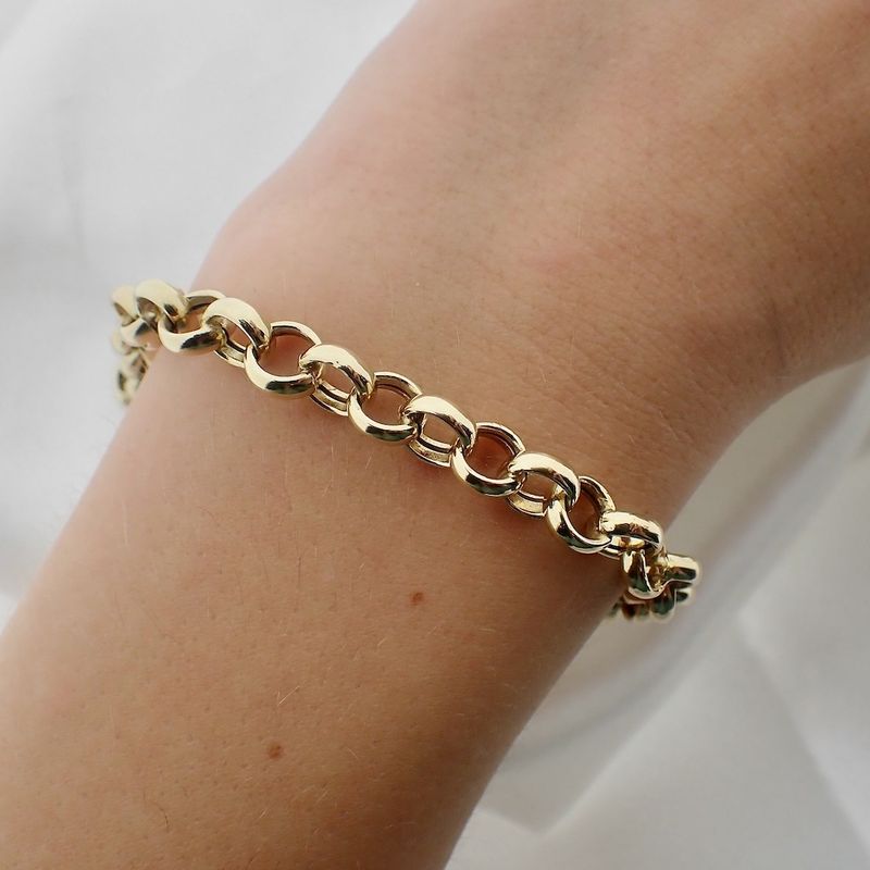 Image 7 of Gold jasseron link bracelet | 22 cm