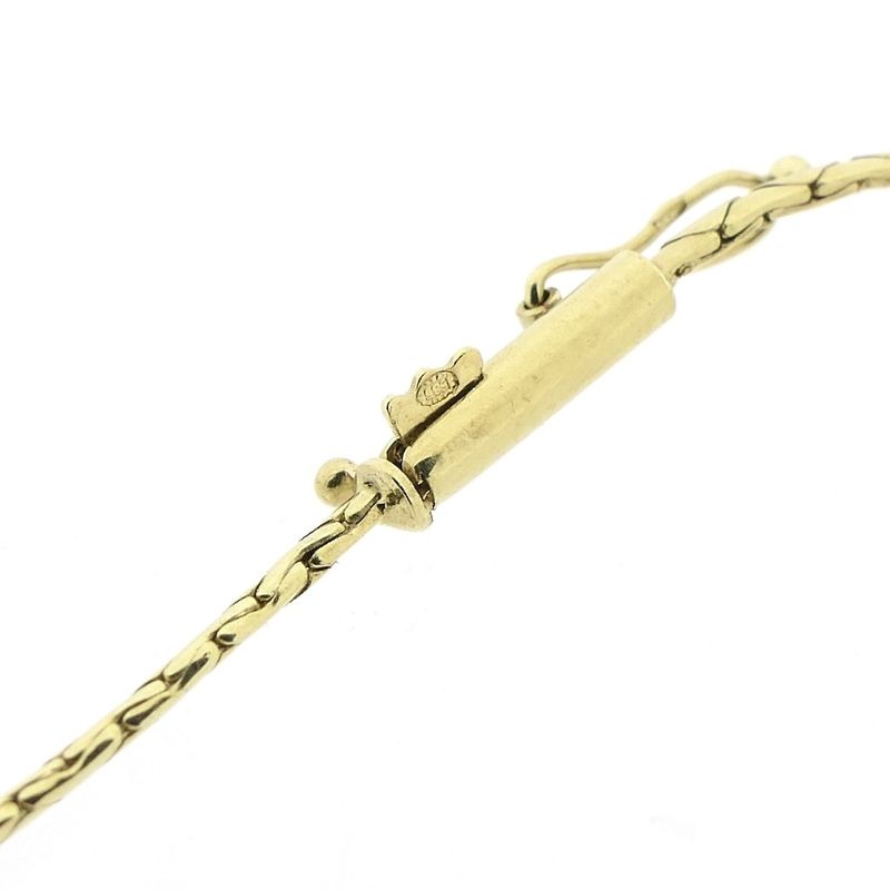 Image 9 of Gold cobra link necklace with 0.03 ct. diamond | 42.5 cm