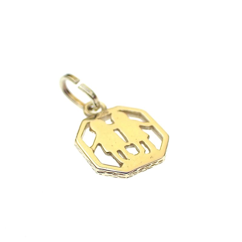 Image 3 of Gold zodiac sign pendant; Gemini