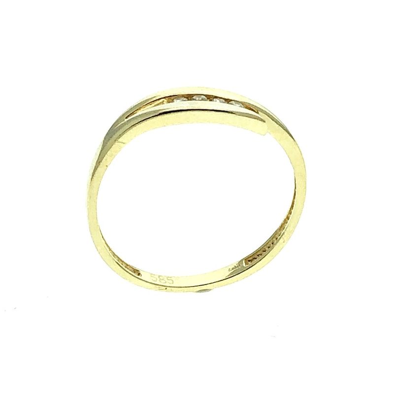 Image 3 of Two-tone gold row ring with diamond | 0.04 ct.