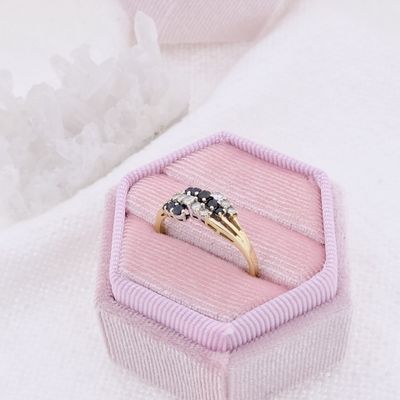 Image 2 of Gold ring with sapphire and zirconia