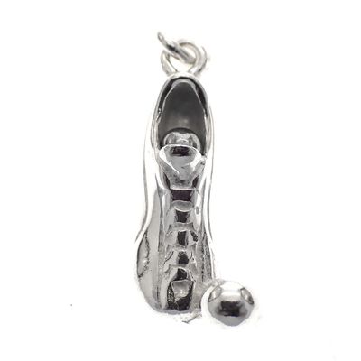 Image 1 of Silver charm; Football boot with ball