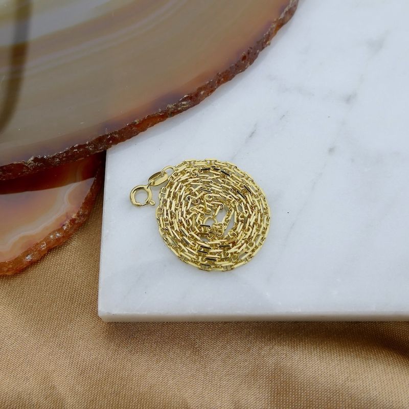 Image 6 of Gold thin anchor link chain | 40 cm