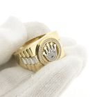 Image 7 of Two-tone gold Rolex presidential band ring with zirconia; Men's