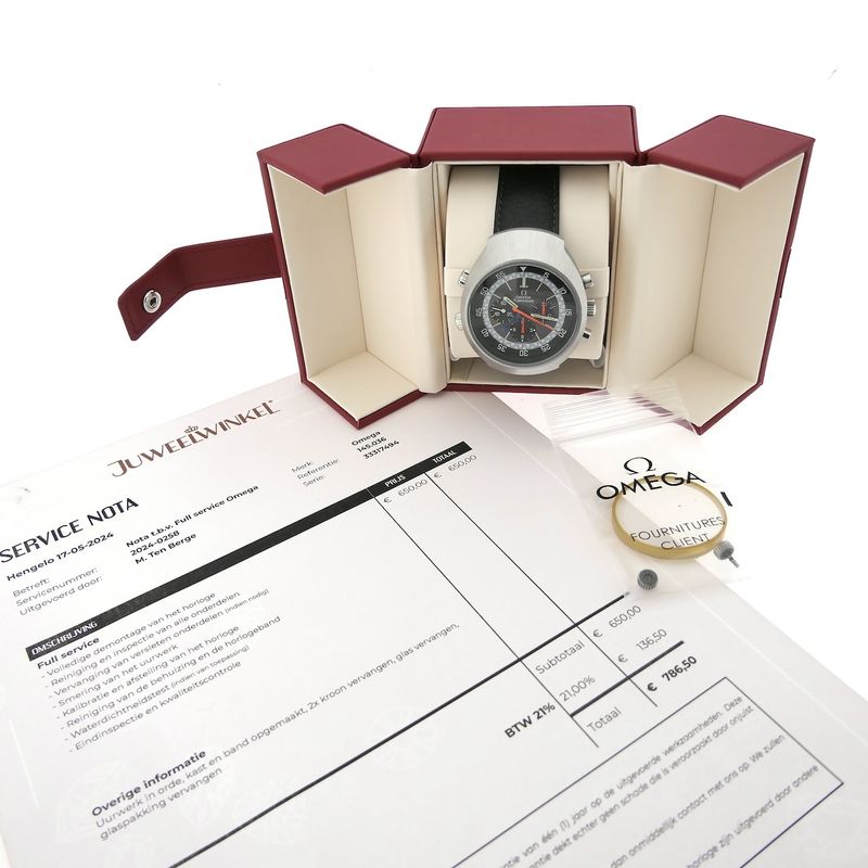 Image 4 of Omega Flightmaster 145.036; Vintage chronograaf piloten horloge