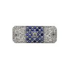 Image 1 of Platinum brooch with sapphire and diamond approx. 1.70 ct.