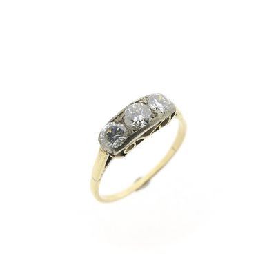 Image 1 of Gold Art Deco ring with diamond | 0.72 ct.