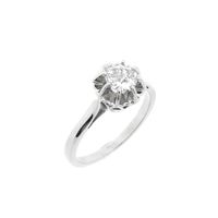White gold solitaire ring with diamond; 0.43 ct.