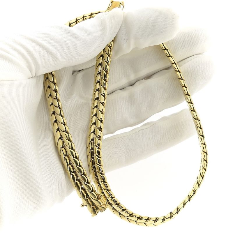 Image 9 of Gold flat foxtail link necklace | 40.5 cm