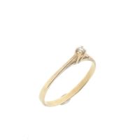 Gold solitaire ring with diamond | 0.025 ct.