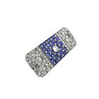Image 7 of Platinum brooch with sapphire and diamond approx. 1.70 ct.