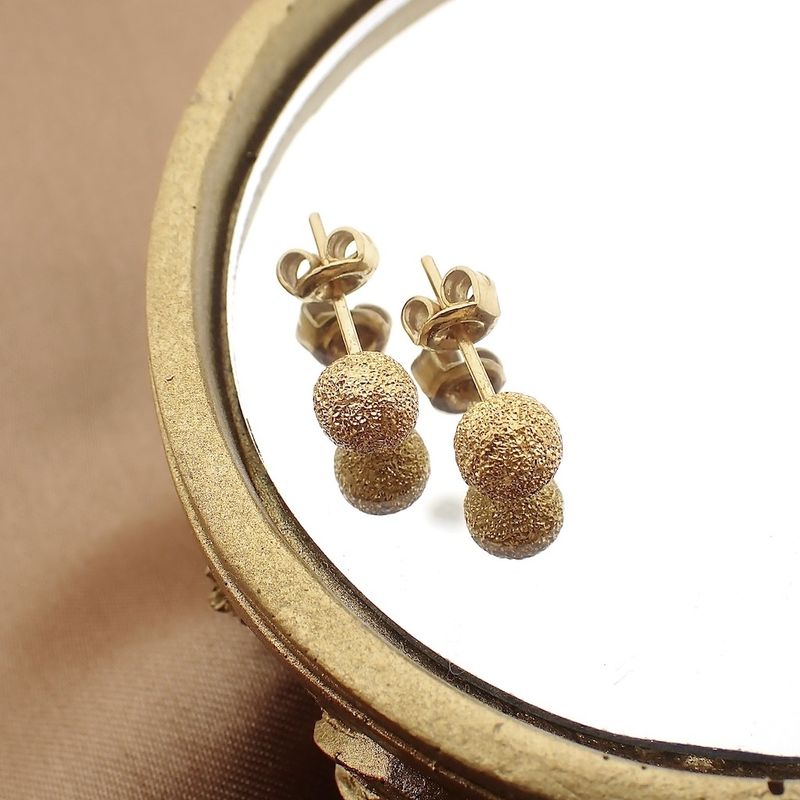 Image 6 of Gold stud earrings with diamond studs