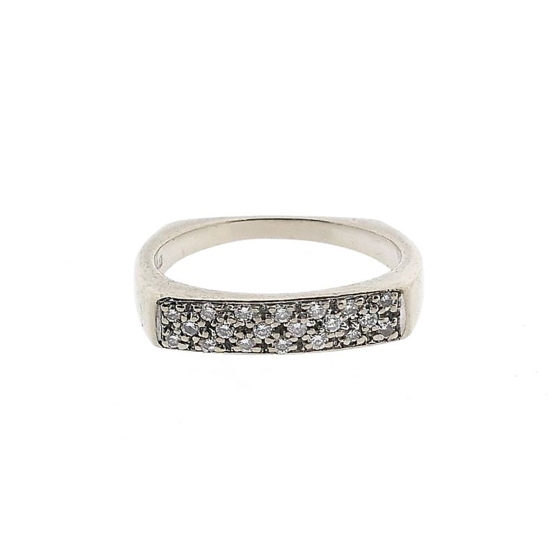 Image 3 of White Gold Ring with Diamond; 0.23 ct; 18 Karat; Size 17.75