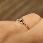 Image 5 of Gold solitaire ring with diamond; 0.07 ct.