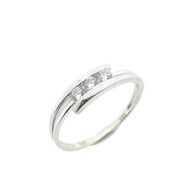 Image 1 of White gold ring with 0.105 ct diamond.