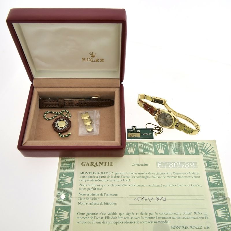 Image 17 of Rolex Lady Datejust 26mm 6927; 18k. Vintage ladies watch in full set