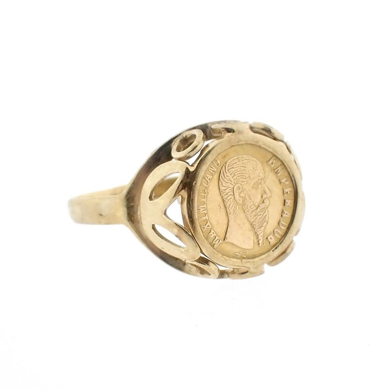 Image 8 of Gold ring with coin | Emperor Maximilian
