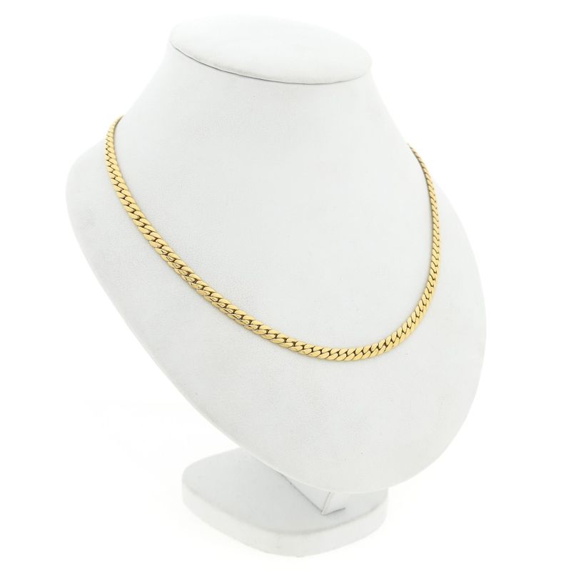 Afbeelding 3 van Gouden platte gourmetschakel ketting 