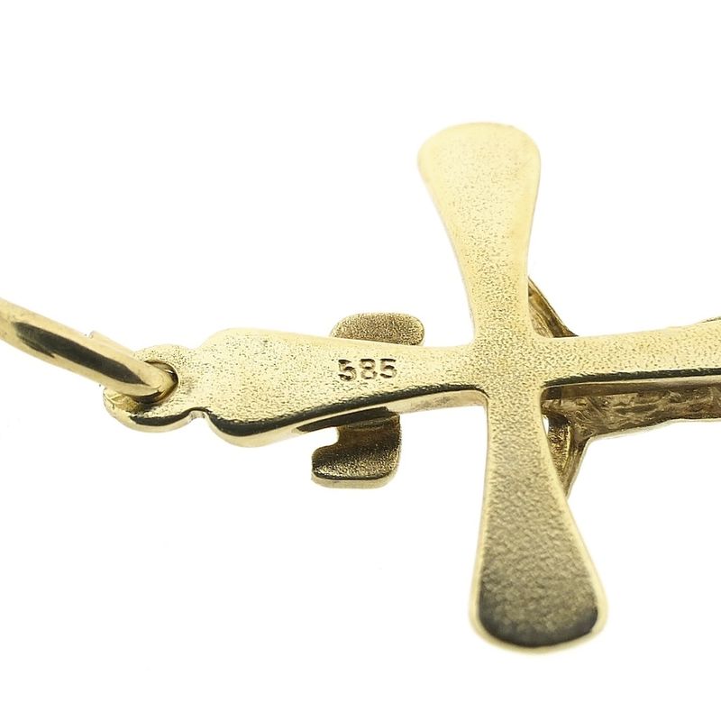 Image 4 of Gold pendant of a cross with corpus; INRI