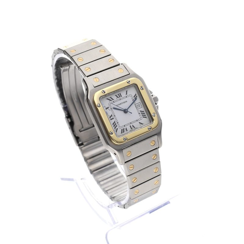 Image 16 of Cartier Santos Carree Automatic 2961; 18k. Gold/steel watch