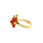 Image 7 of Gold entourage ring with red coral