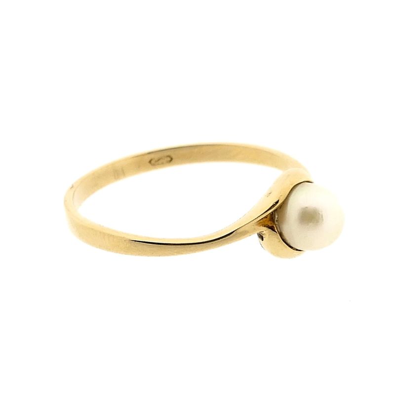 Afbeelding 3 van Gouden ring met parel
