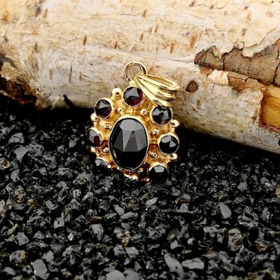 Vintage Gold Pendant with Garnet; 14 Karat Image 2 of Vintage Gold Pendant with Garnet; 14 Karat