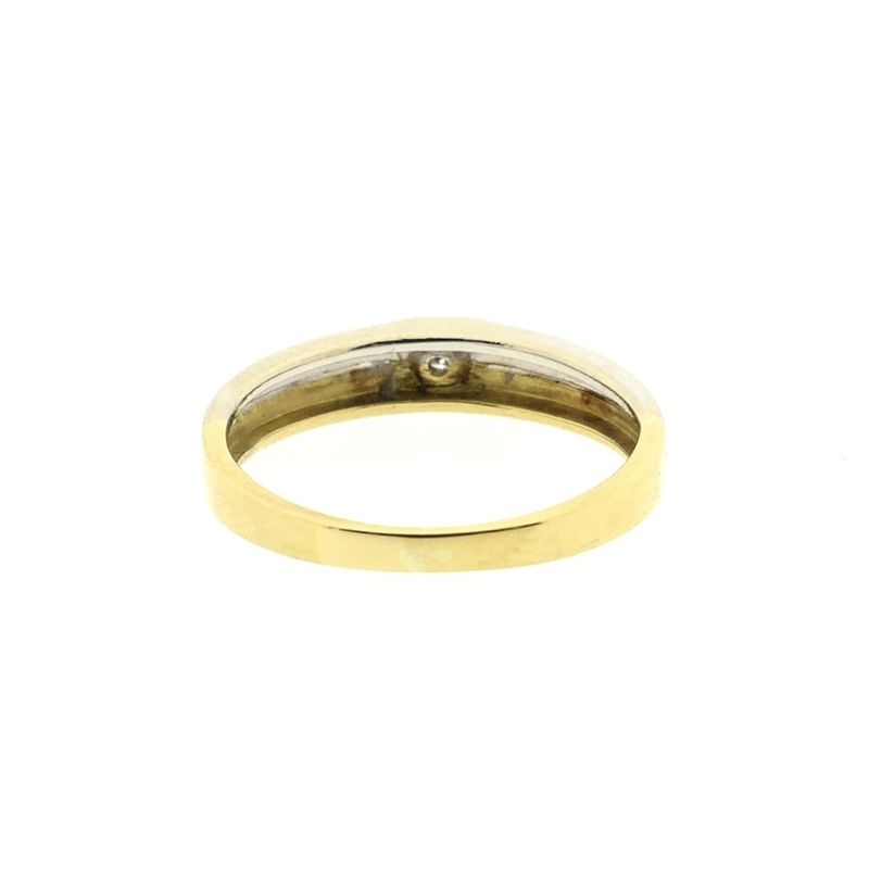 Image 7 of Two-tone gold ring with diamond; 0.02 ct.