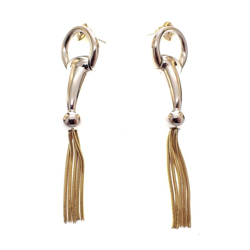 Image 3 of Bicolor gold stud earrings; Cetas