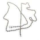 Image 3 of Solid silver twisted long necklace | 91 cm