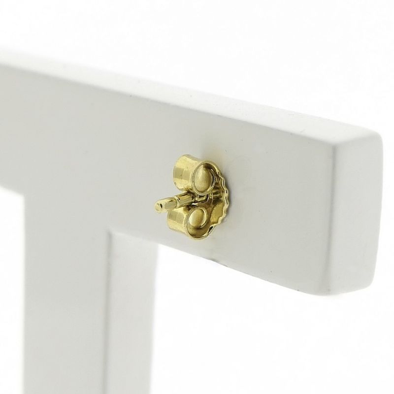 Image 3 of Bicolor gold stud earrings with zirconia
