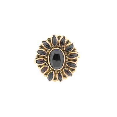 Image 2 of Vintage gold entourage ring with garnet