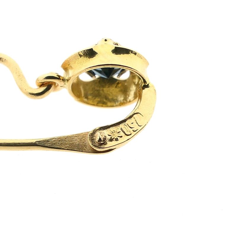 Afbeelding 8 van 18 Krt. Bicolor gouden oorbellen met topaas 