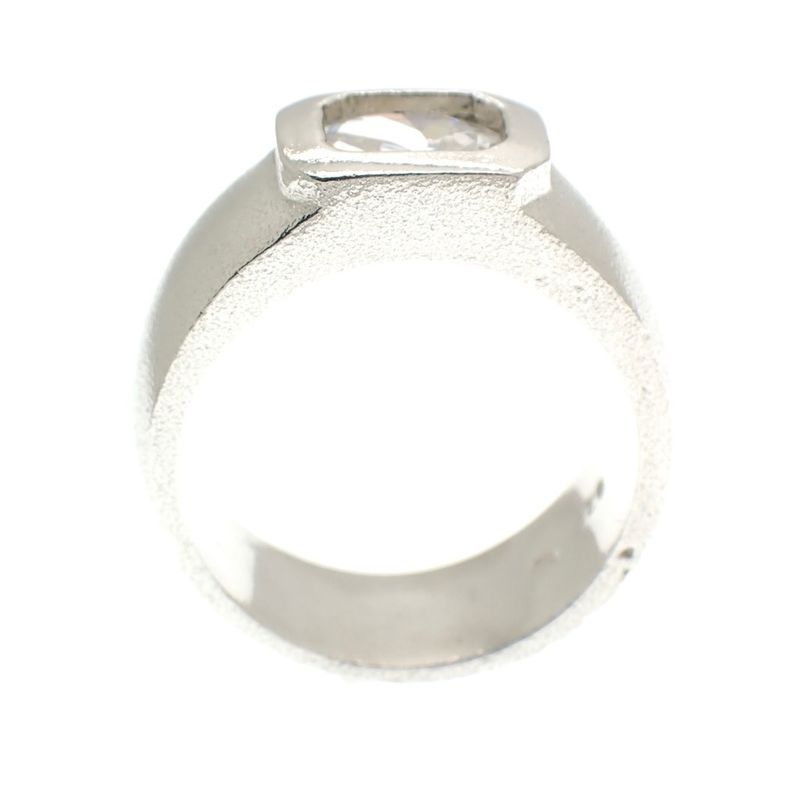 Image 3 of Silver matte ring with zirconia