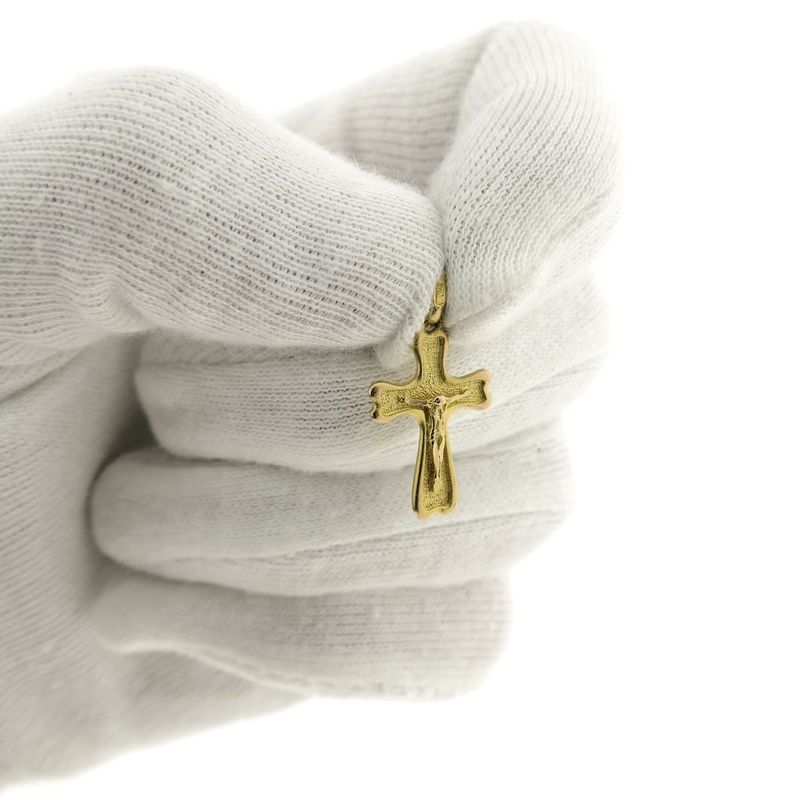 Image 11 of Antique gold pendant of a cross with corpus