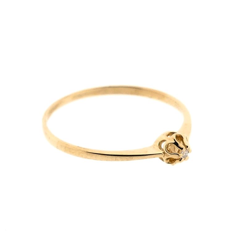 Image 6 of Gold Ring with Diamond 0.005 ct; 14 Karat; Size 16.75